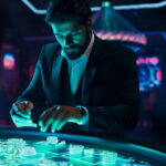 medium shot man futuristic casino
