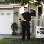 sale agent preparing presenting house